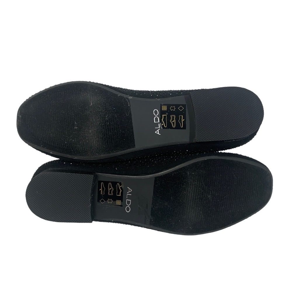 - ALDO Black Jeweled Rhinestone Loafers Slip-on Flats Shoes - Picture 10 of 10